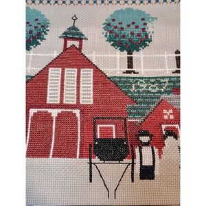 Told in a Garden Amish Brown Swiss Dairy Cross Stitch Partially Complete Project